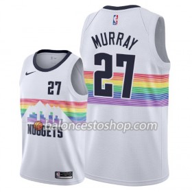 Camiseta Hombre NBA Denver Nuggets Jamal Murray 27 2018-19 Nike City Edition Blanco Swingman